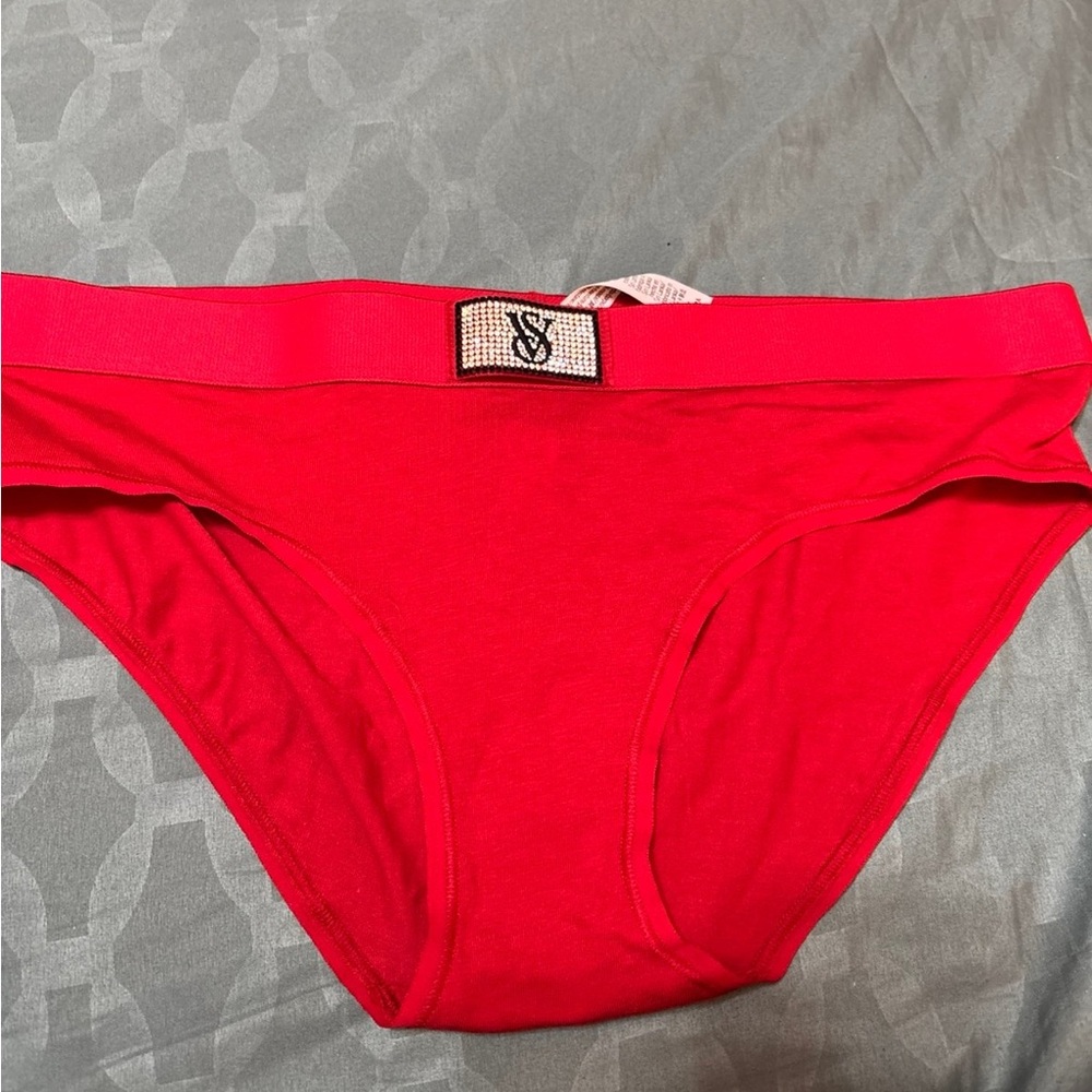 Victoria's Secret Red Briefs with Logo Detail